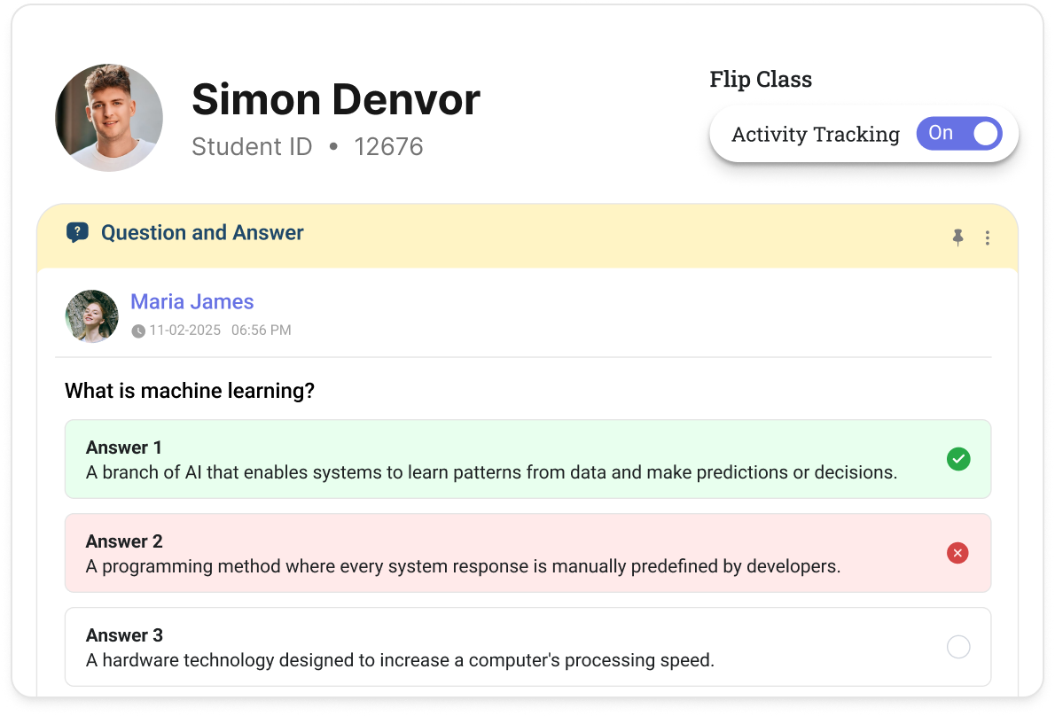 Classe365 screenshot: Integrated learning management system